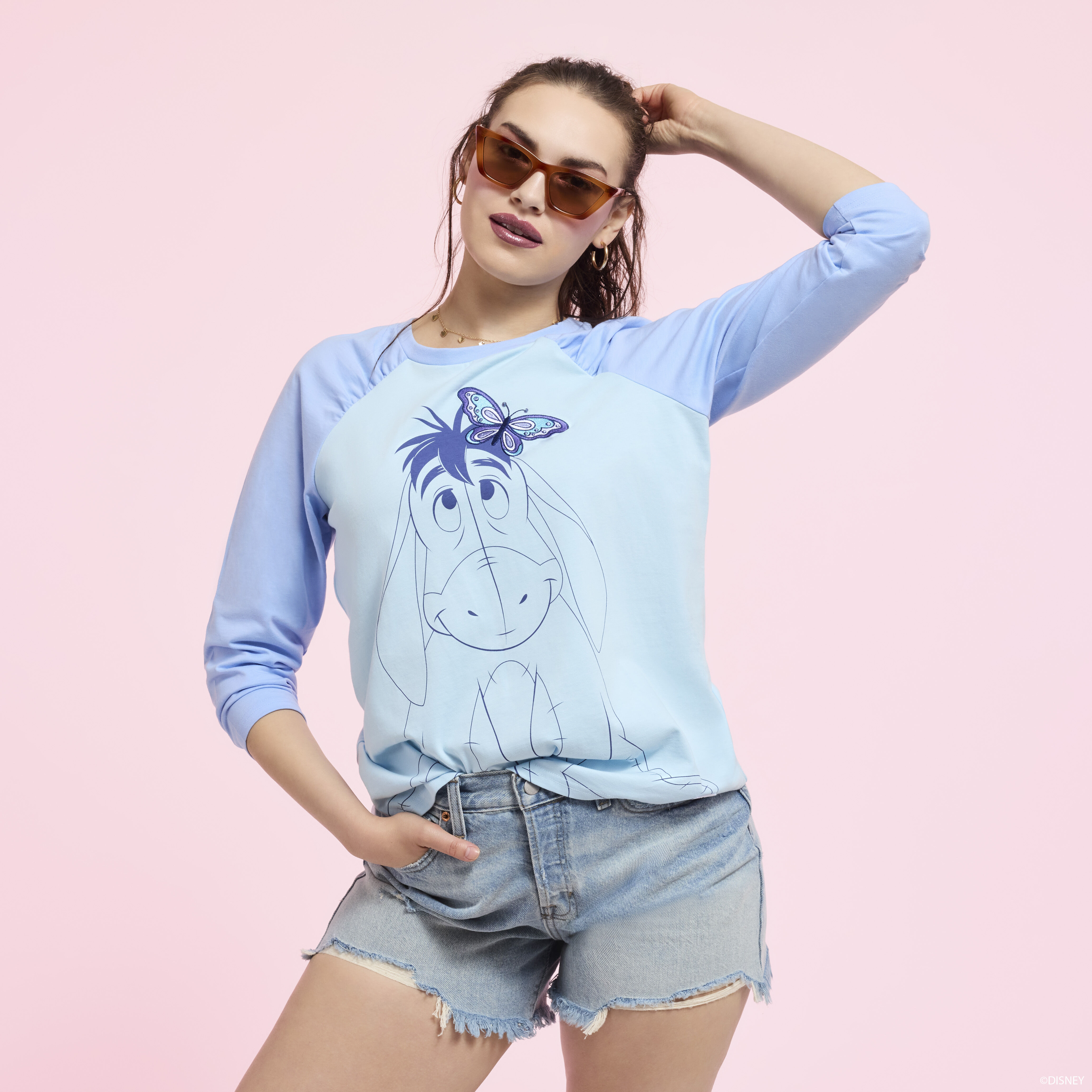 Winnie The Pooh Eeyore Unisex Raglan Tee - Image 2
