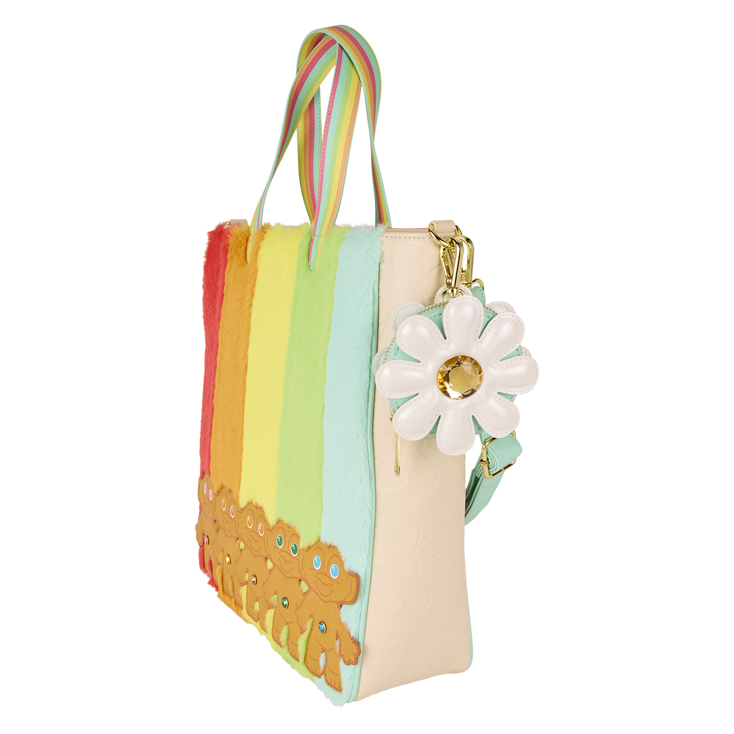 Classic Good Luck Trolls Plush Glitter Tote Crossbody Bag with Coin Bag - Image 4