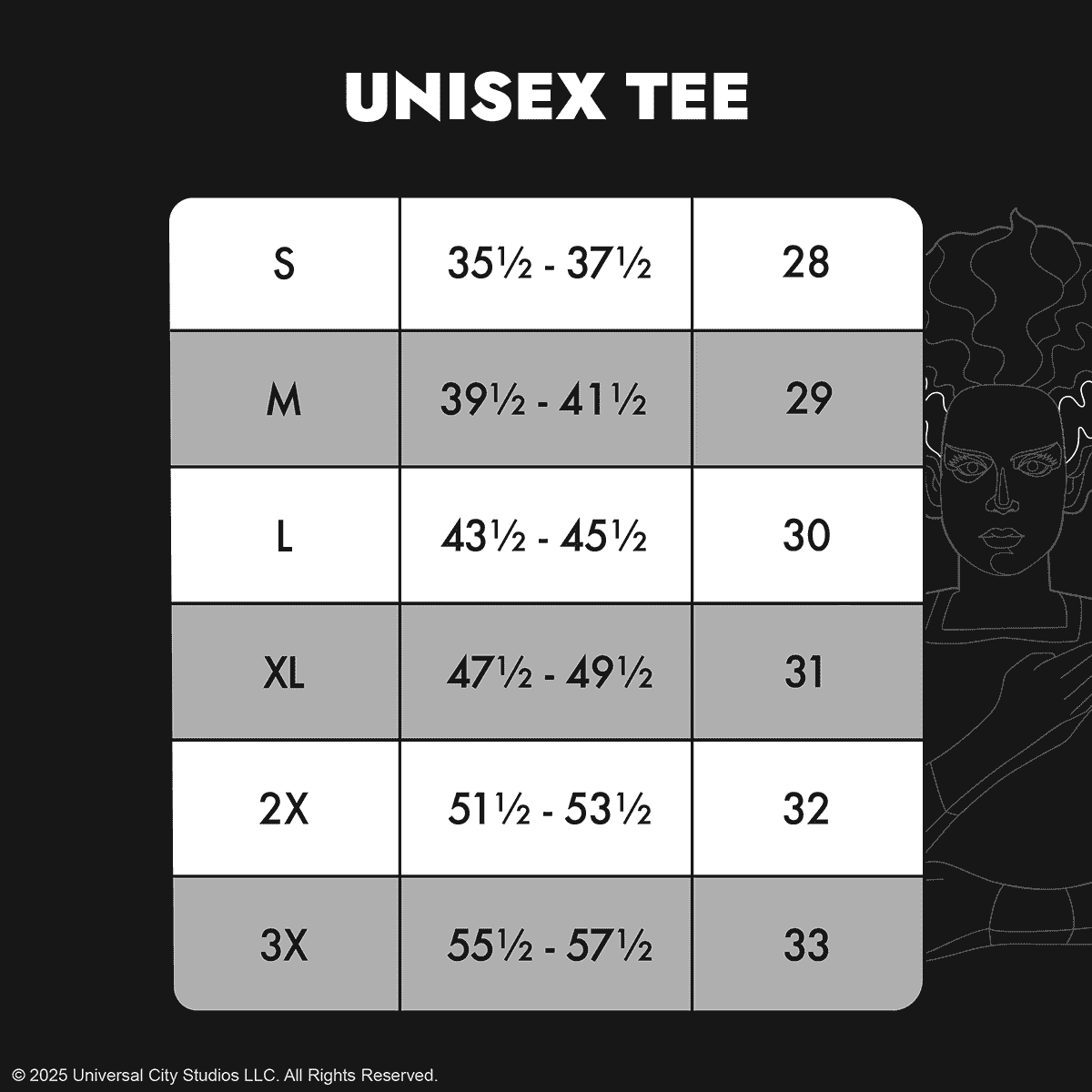 Universal Monsters The Bride Of Frankenstein Unisex Tee - Image 4