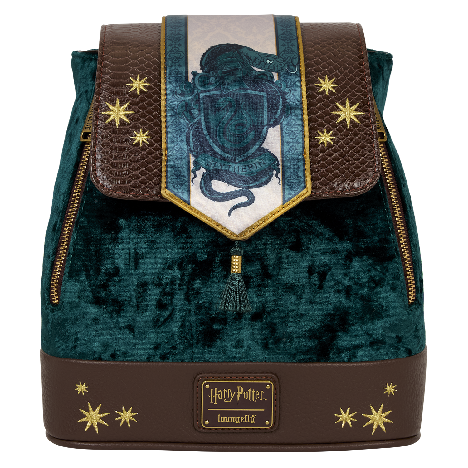 Exclusive Harry Potter Slytherin Banner Velvet Mini Backpack