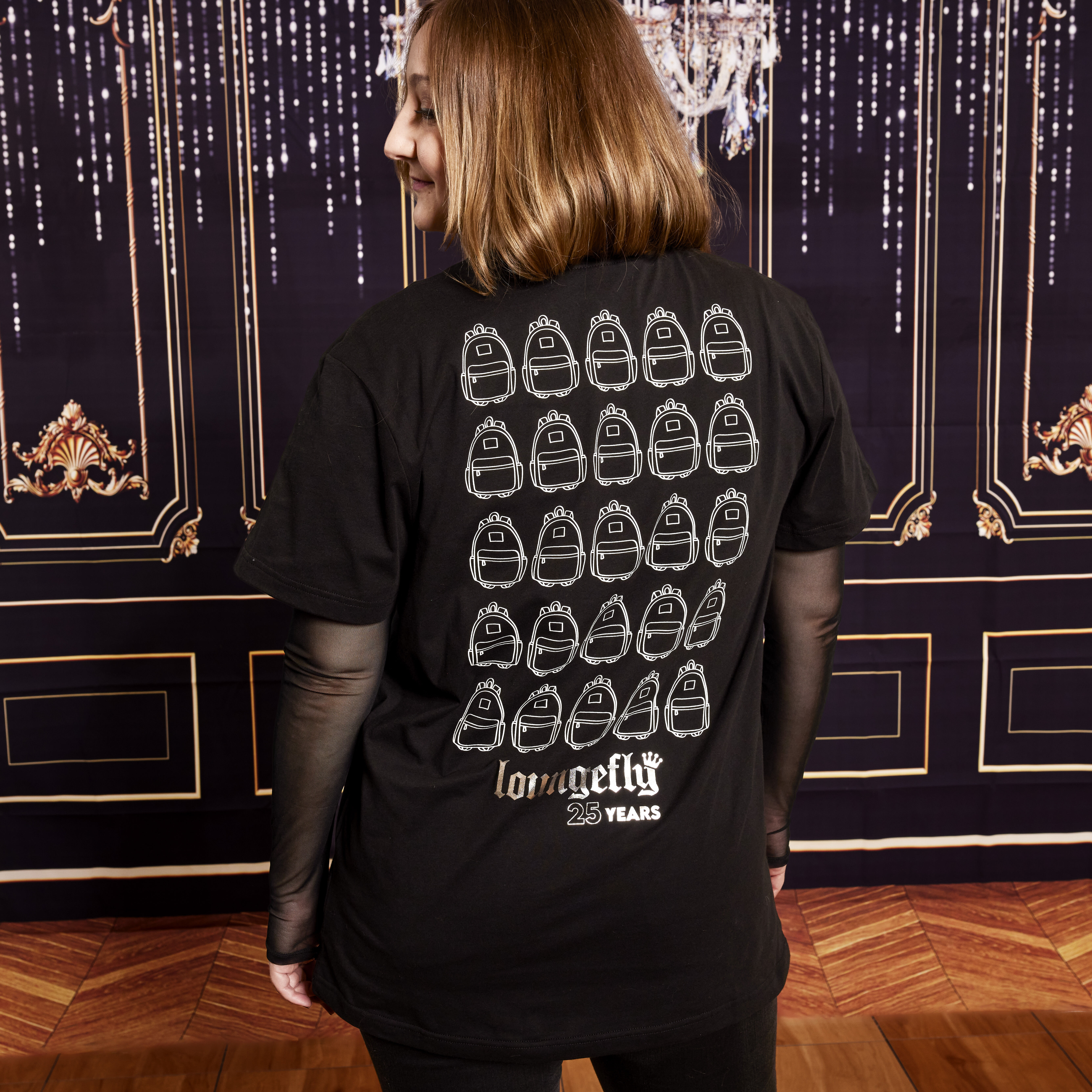 Loungefly 25th Anniversary Logo Black Unisex Tee - Image 3