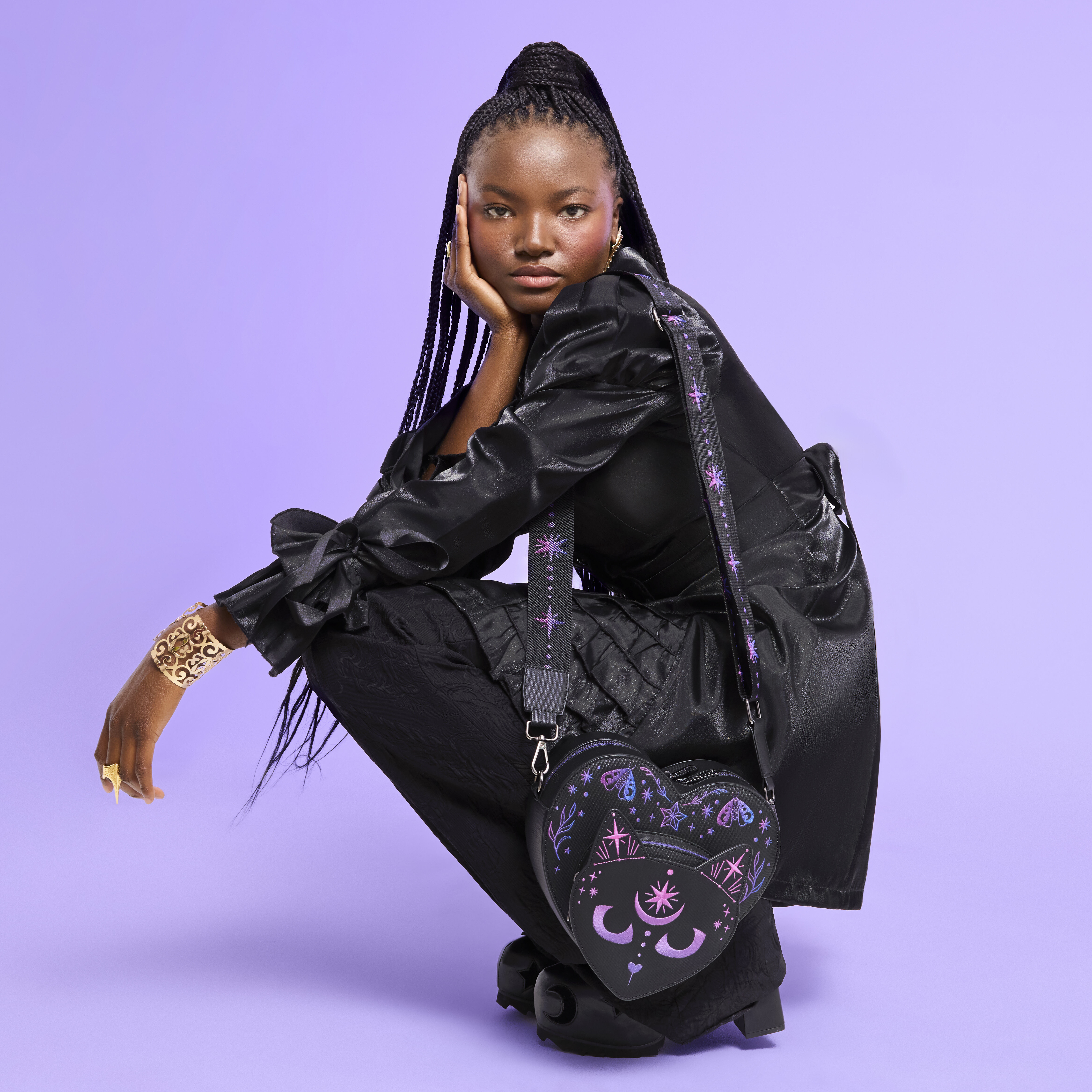 Loungefly Neon Cat Heart Figural Crossbody Bag - Image 2