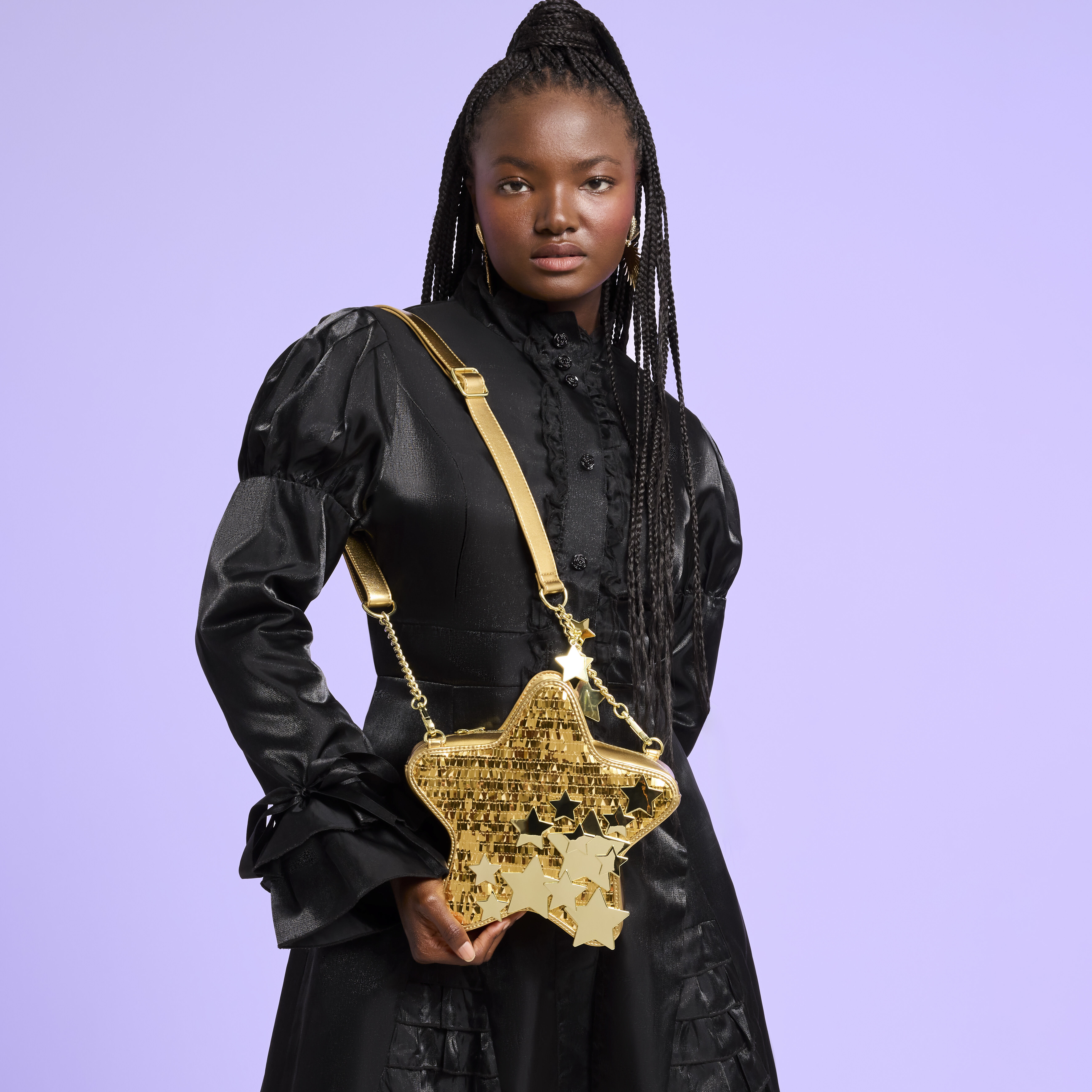 Loungefly Gold Star Sequin Figural Crossbody Bag - Image 2