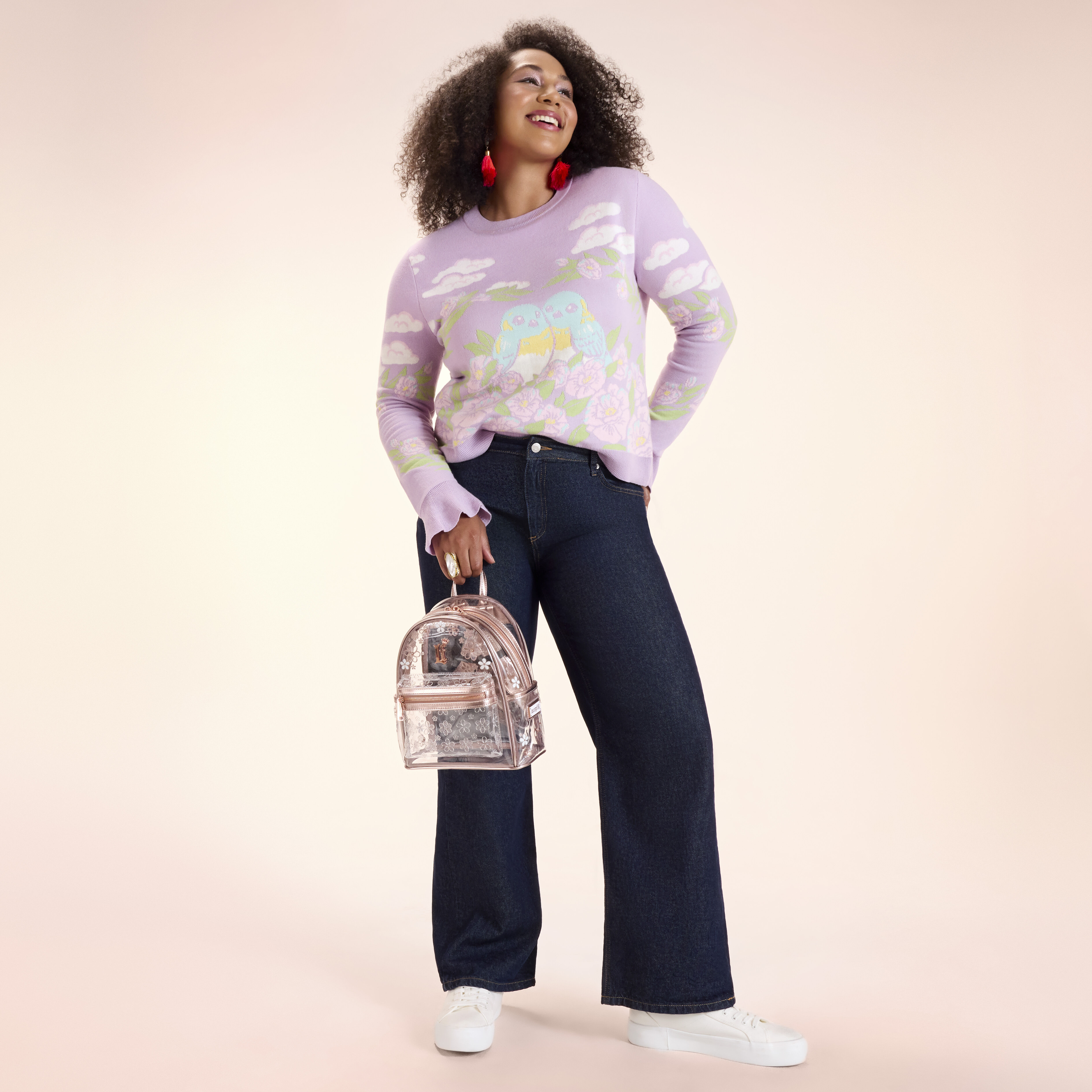 Loungefly Clear Floral Mini Backpack - Image 2