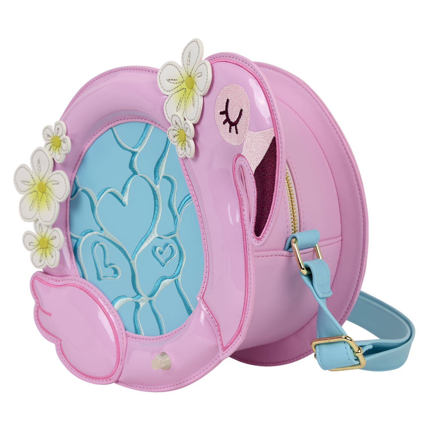 Loungefly Flamingo Pool Float Figural Crossbody Bag with Coin Bag - Image 3