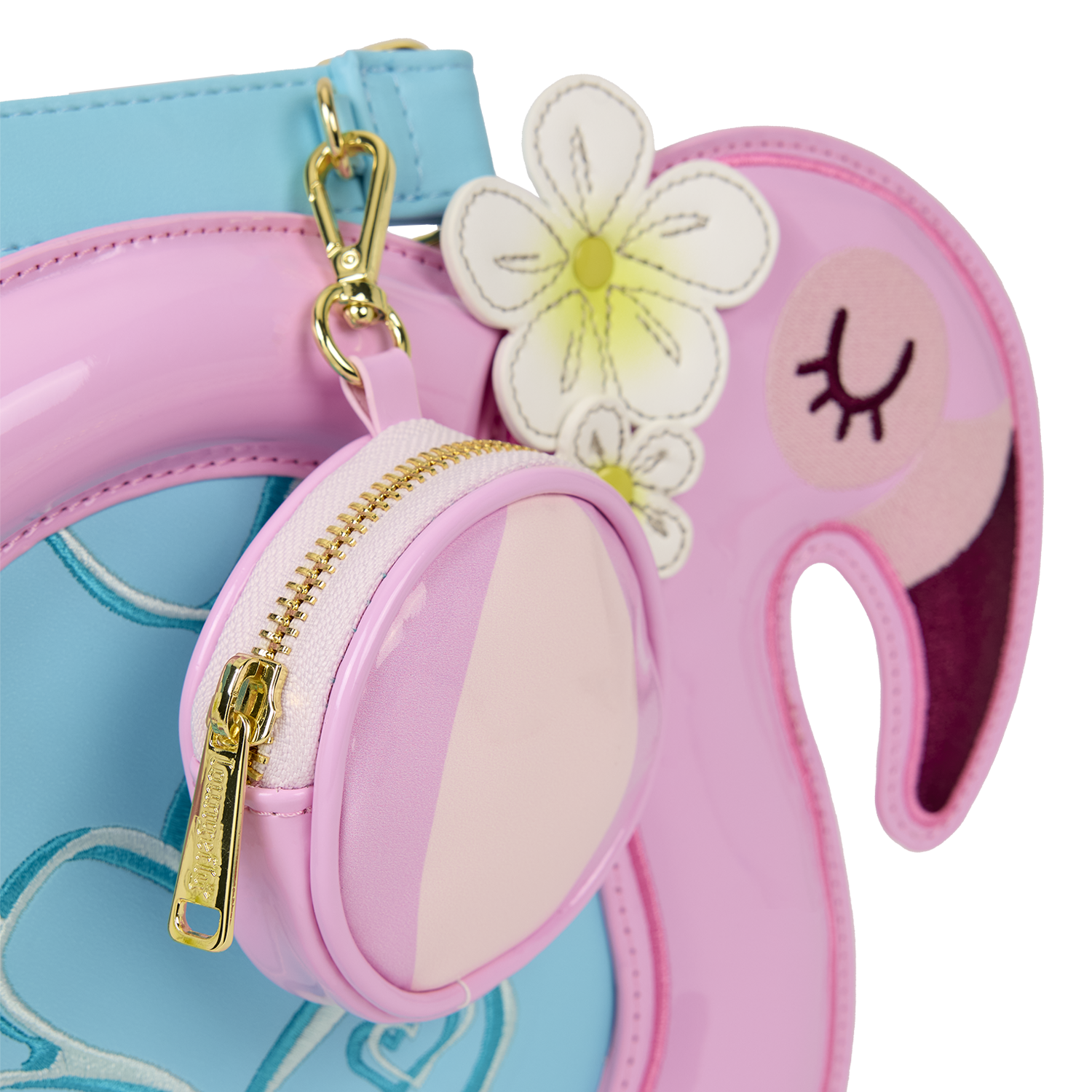 Loungefly Flamingo Pool Float Figural Crossbody Bag with Coin Bag - Image 5
