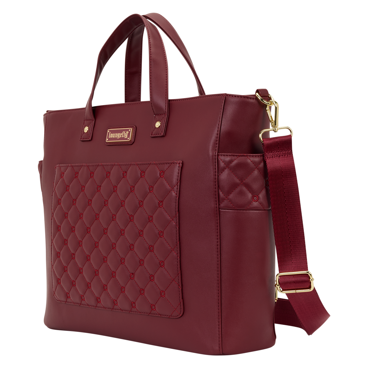 Loungefly The Mo Red Convertible Backpack & Tote Crossbody Pin Trader Bag - Image 5