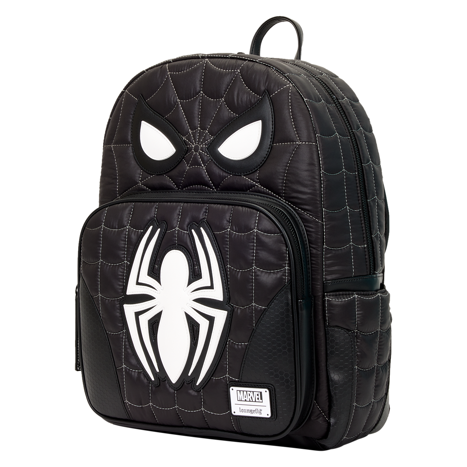 Spider-Man Black & White Suit Cosplay Quilted Full-Size Backpack - Image 4