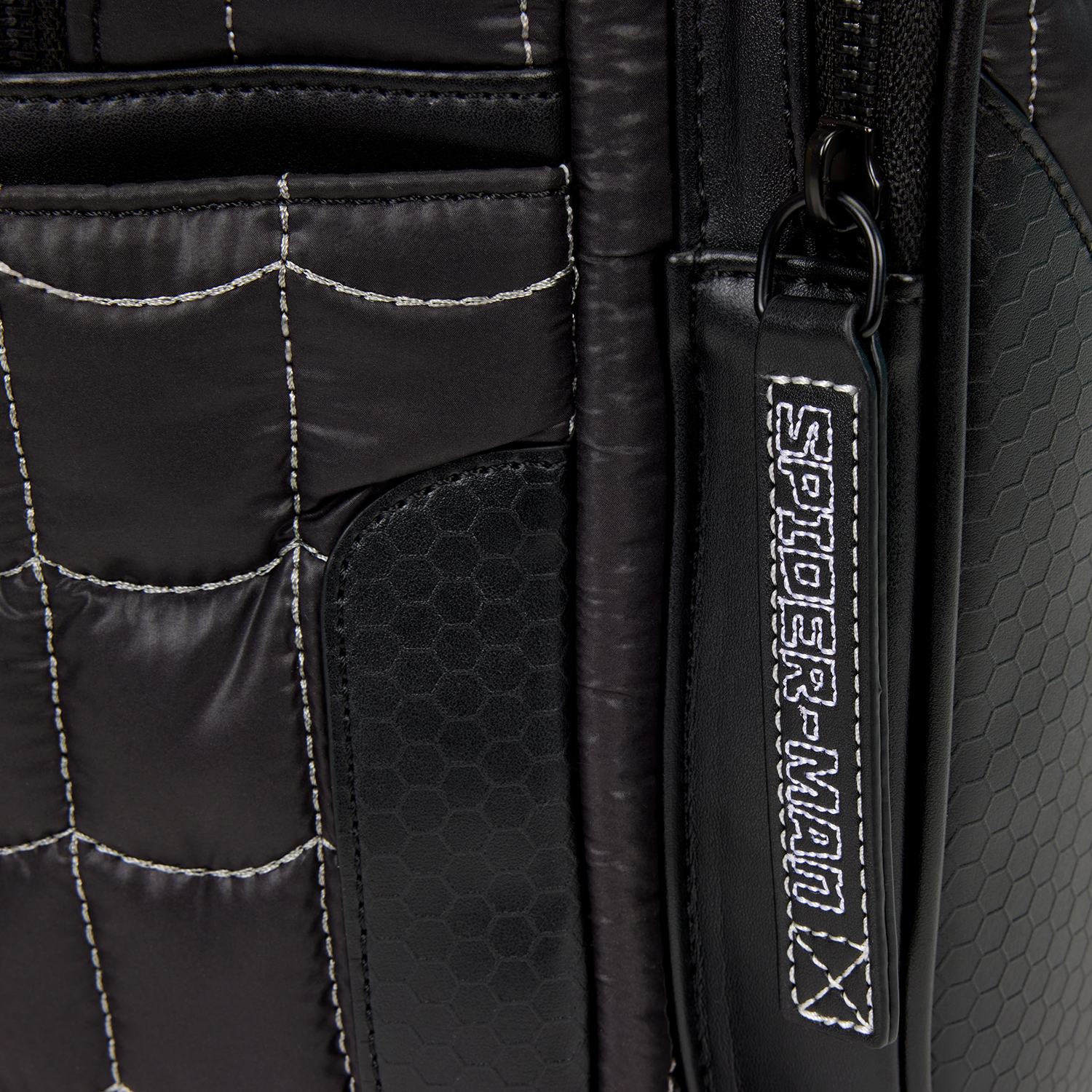 Spider-Man Black & White Suit Cosplay Quilted Full-Size Backpack - Image 6