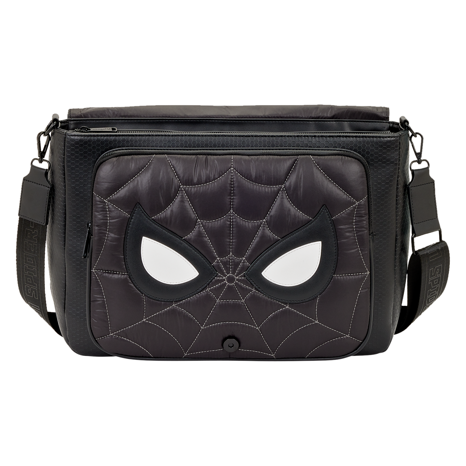 Spider-Man Black & White Suit Quilted Messenger Crossbody Bag - Image 4