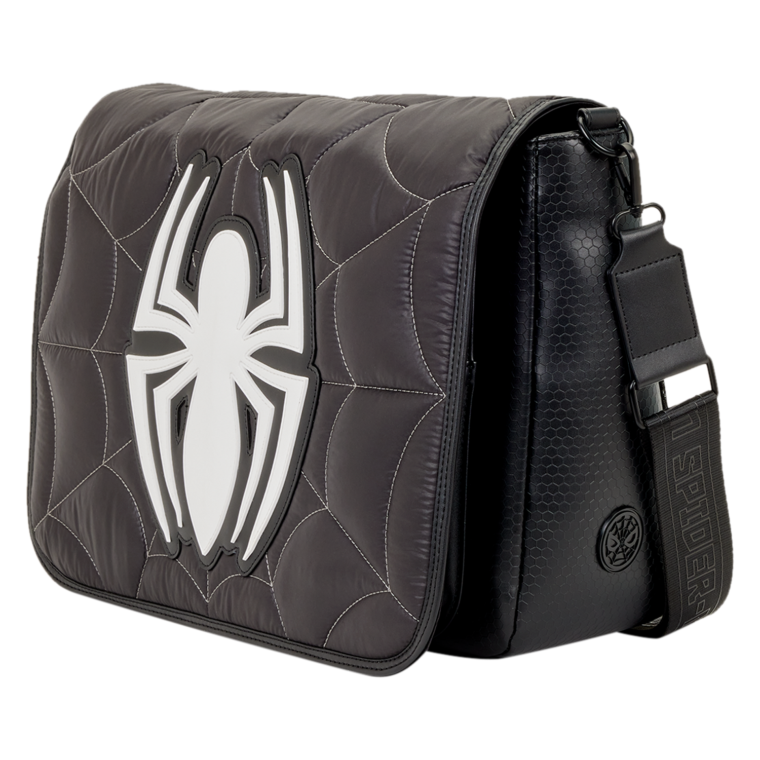 Spider-Man Black & White Suit Quilted Messenger Crossbody Bag - Image 5
