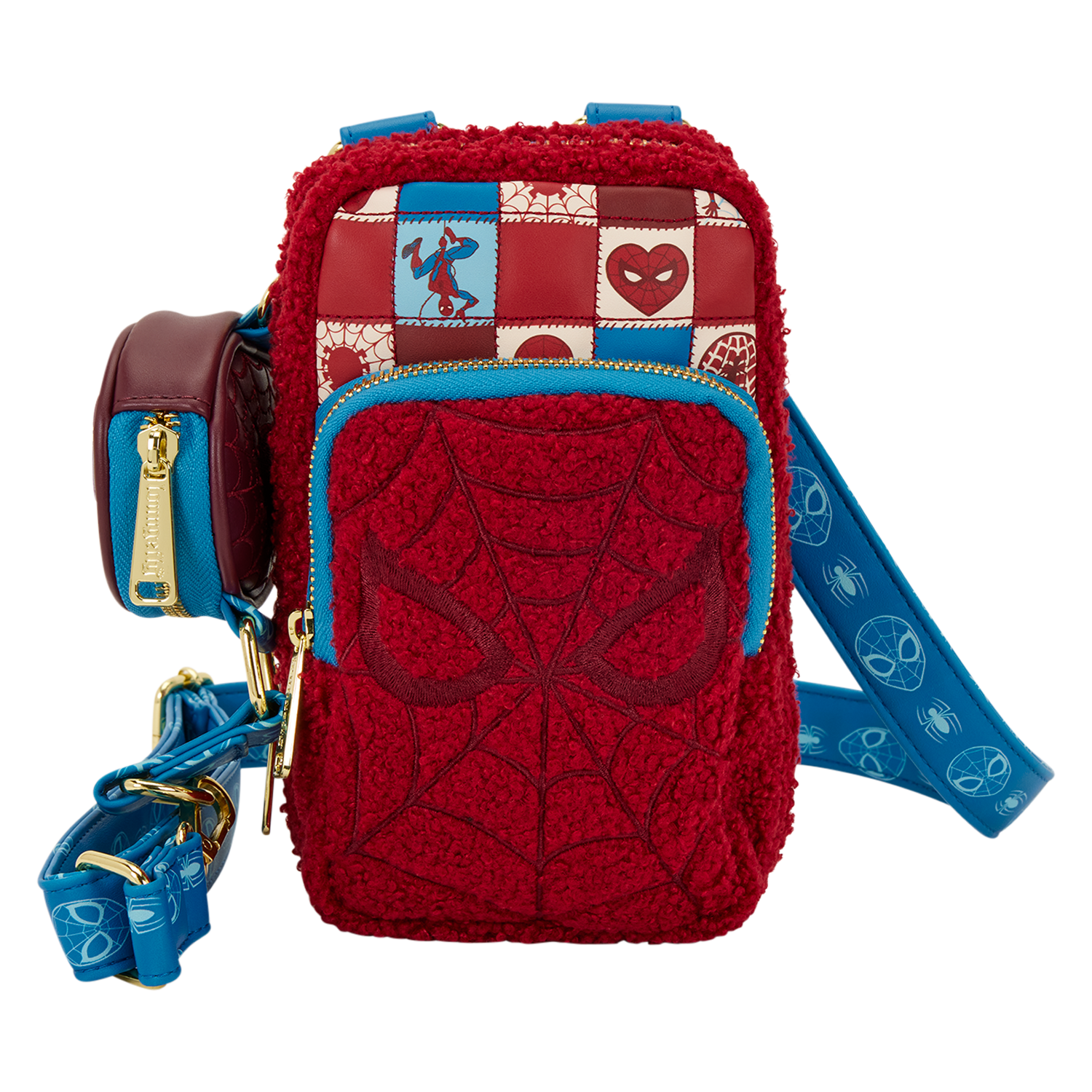 Spider-Man Sherpa Cell Phone Crossbody Bag with Coin Bag