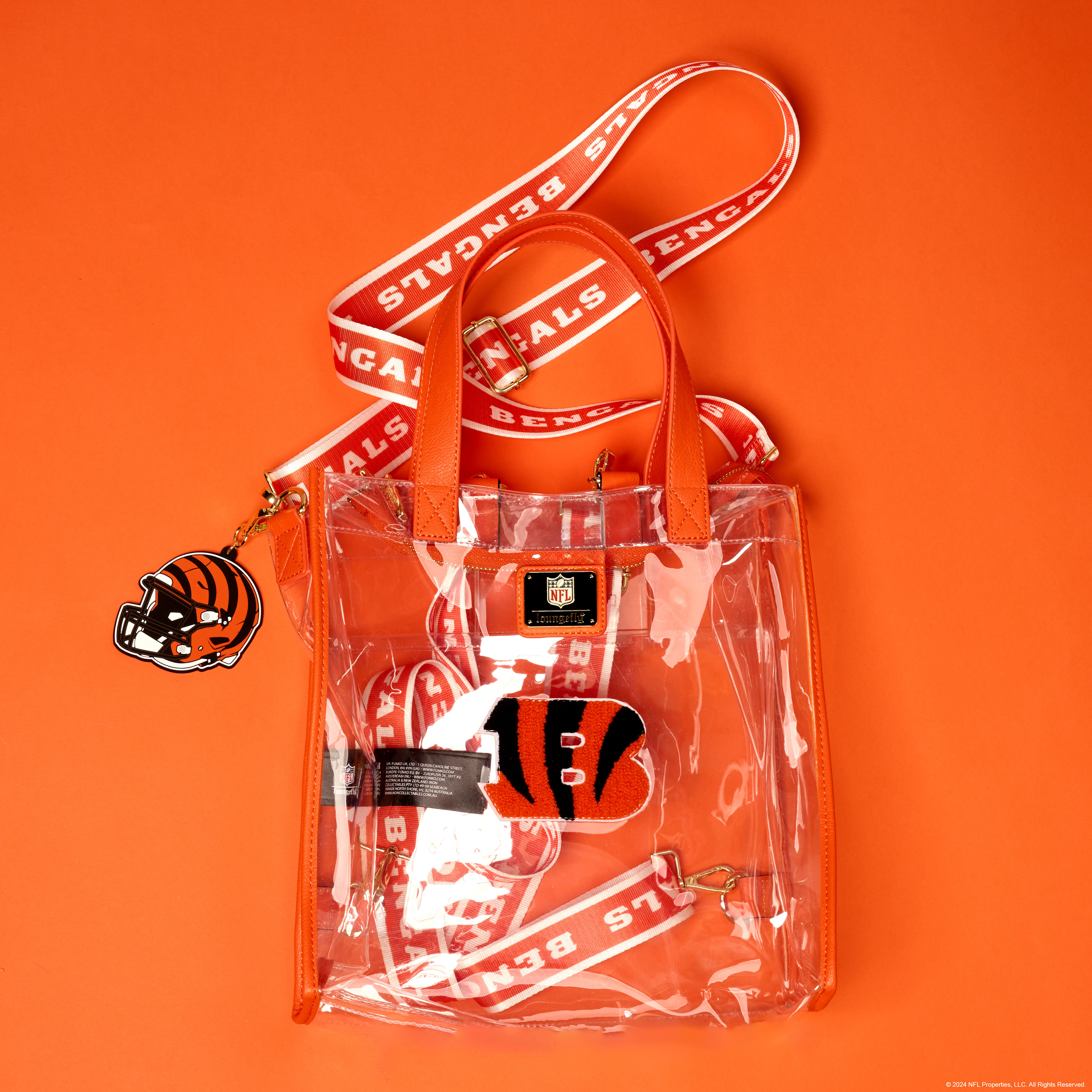 NFL Cincinnati Bengals Clear Convertible Backpack & Tote Crossbody Stadium Bag - Image 2