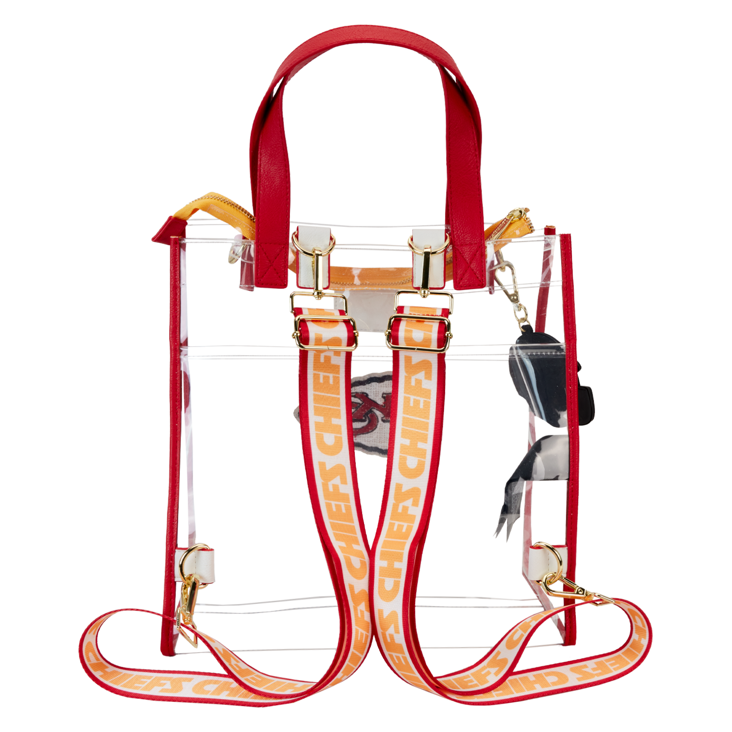 NFL Kansas City Chiefs Clear Convertible Backpack & Tote Crossbody Stadium Bag - Image 6