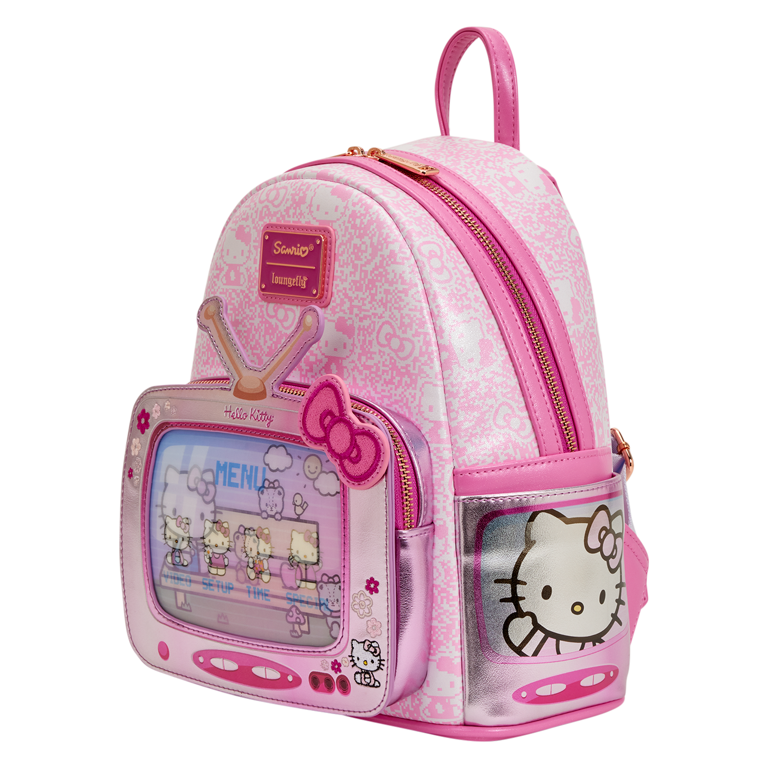 Sanrio Exclusive Hello Kitty Vintage TV Lenticular Mini Backpack with Coin Bag - Image 4