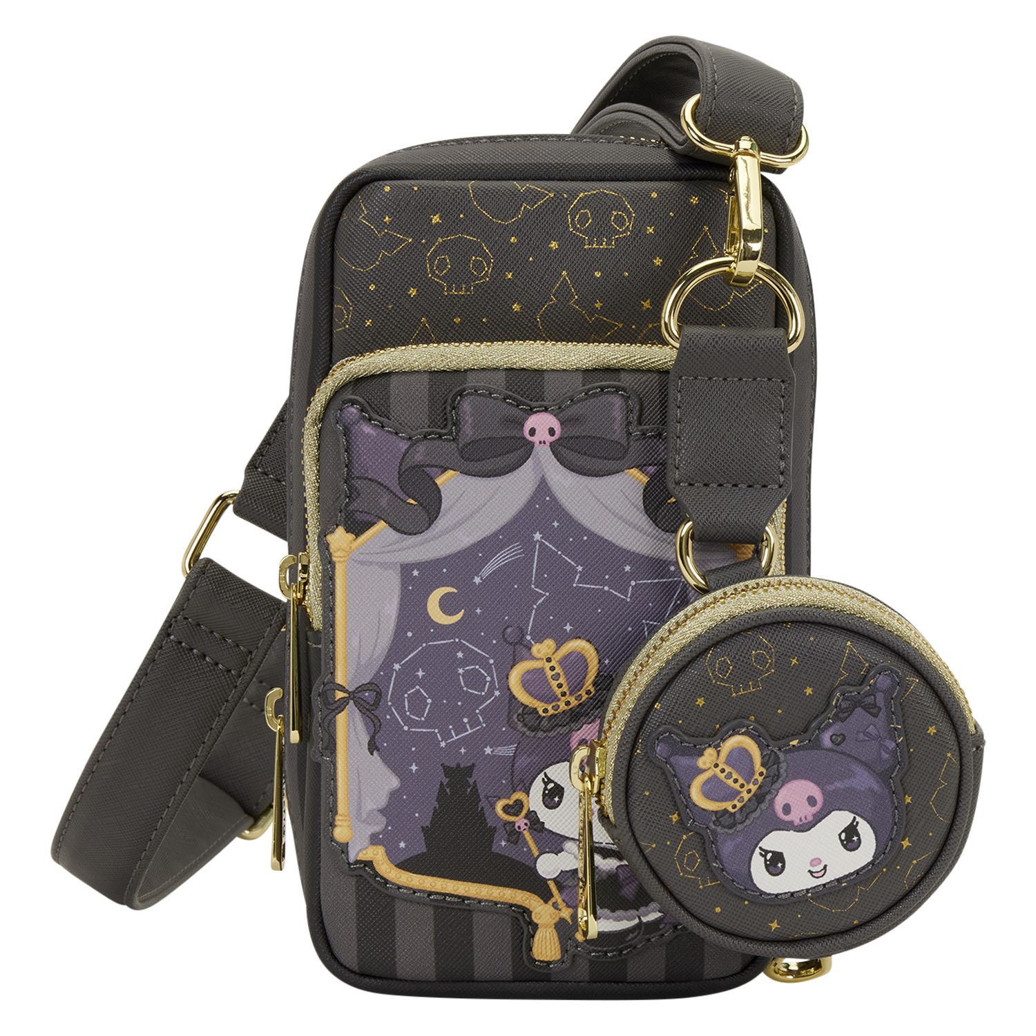 Sanrio Kuromi 20th Anniversary Cell Phone Crossbody Bag with Coin Bag - Image 7
