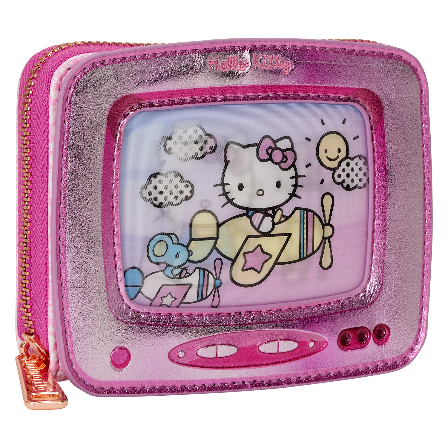 Sanrio Exclusive Hello Kitty Vintage TV Lenticular Zip Around Wallet - Image 4