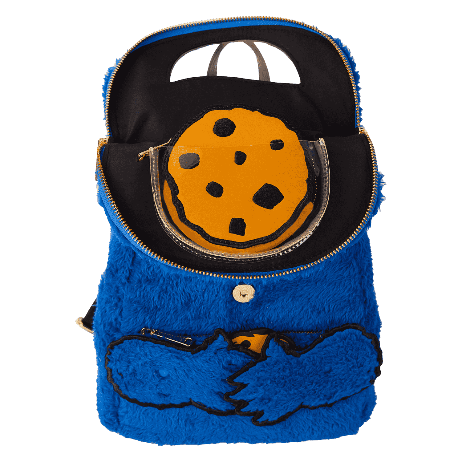 Sesame Street Cookie Monster Plush Cosplay Mini Backpack With Coin Bag - Image 5
