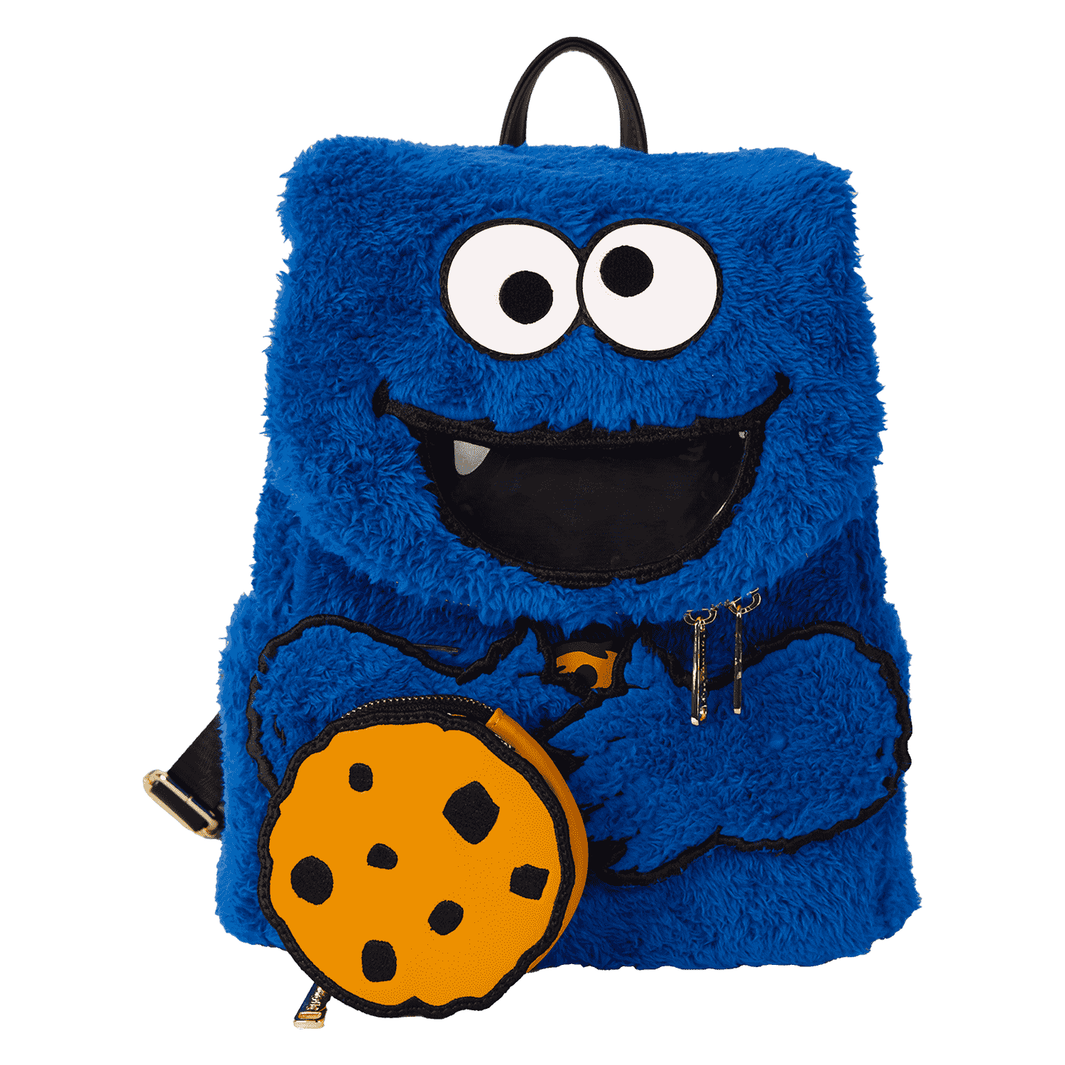 Sesame Street Cookie Monster Plush Cosplay Mini Backpack With Coin Bag - Image 6