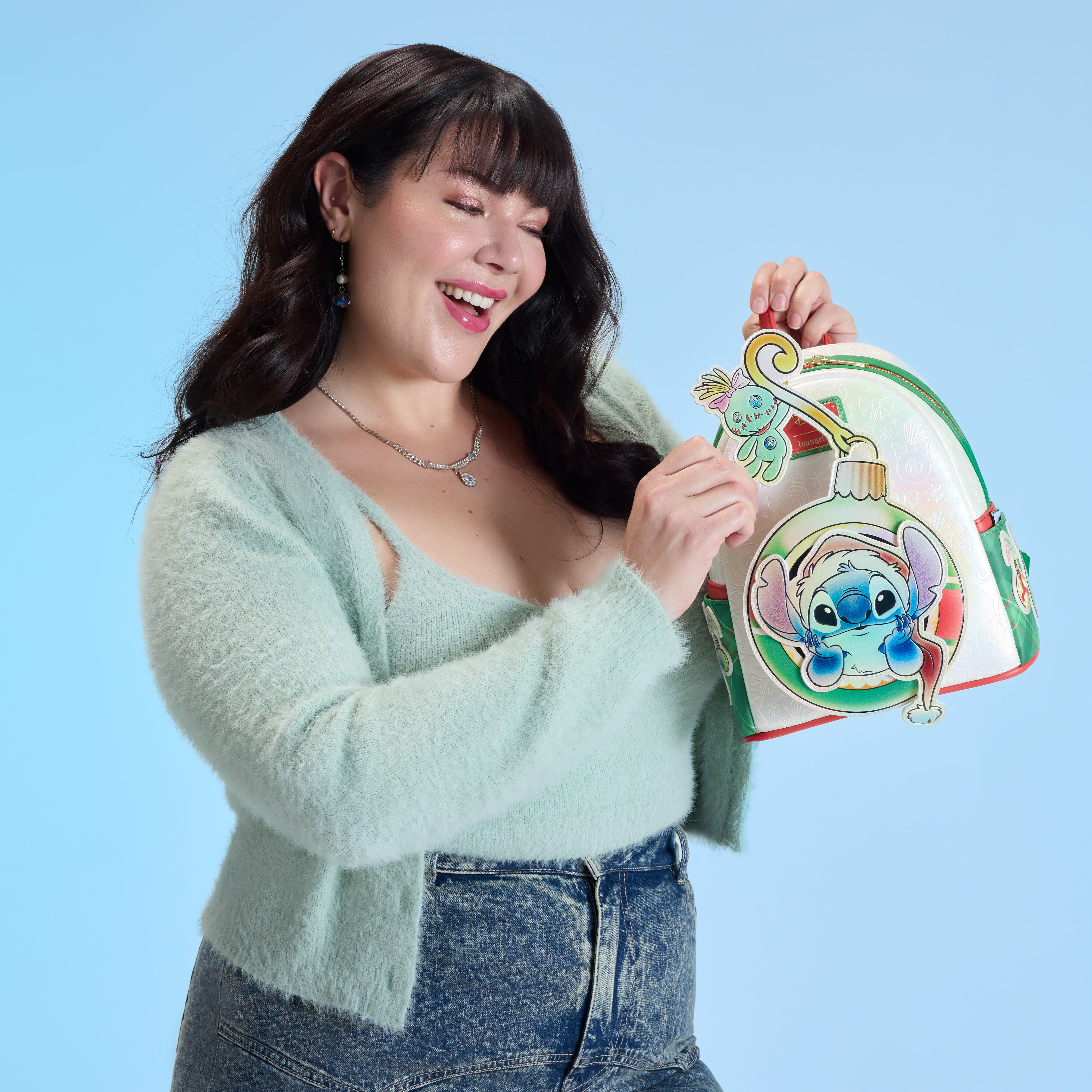 Stitch & Scrump Iridescent Holiday Ornament Mini Backpack - Image 2