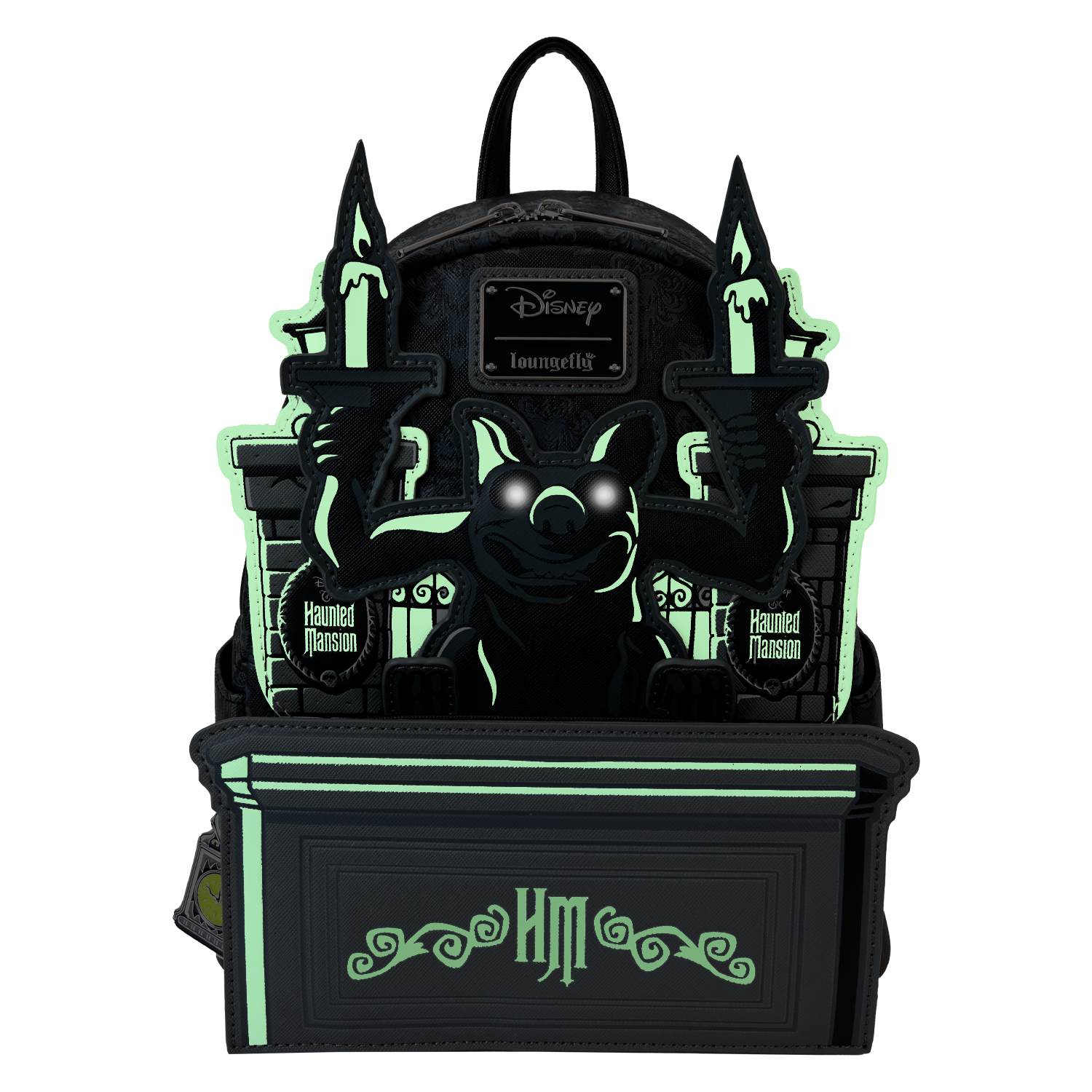 The Haunted Mansion Gargoyle Wallpaper Light Up Glow Mini Backpack - Image 5