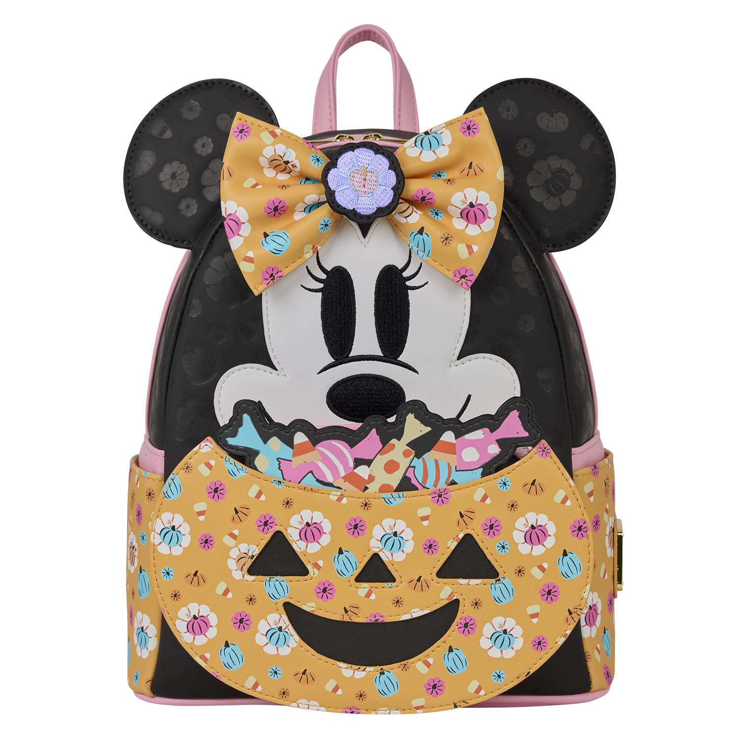 Minnie Mouse Cosplay Floral Pumpkin Glow Mini Backpack - Image 4