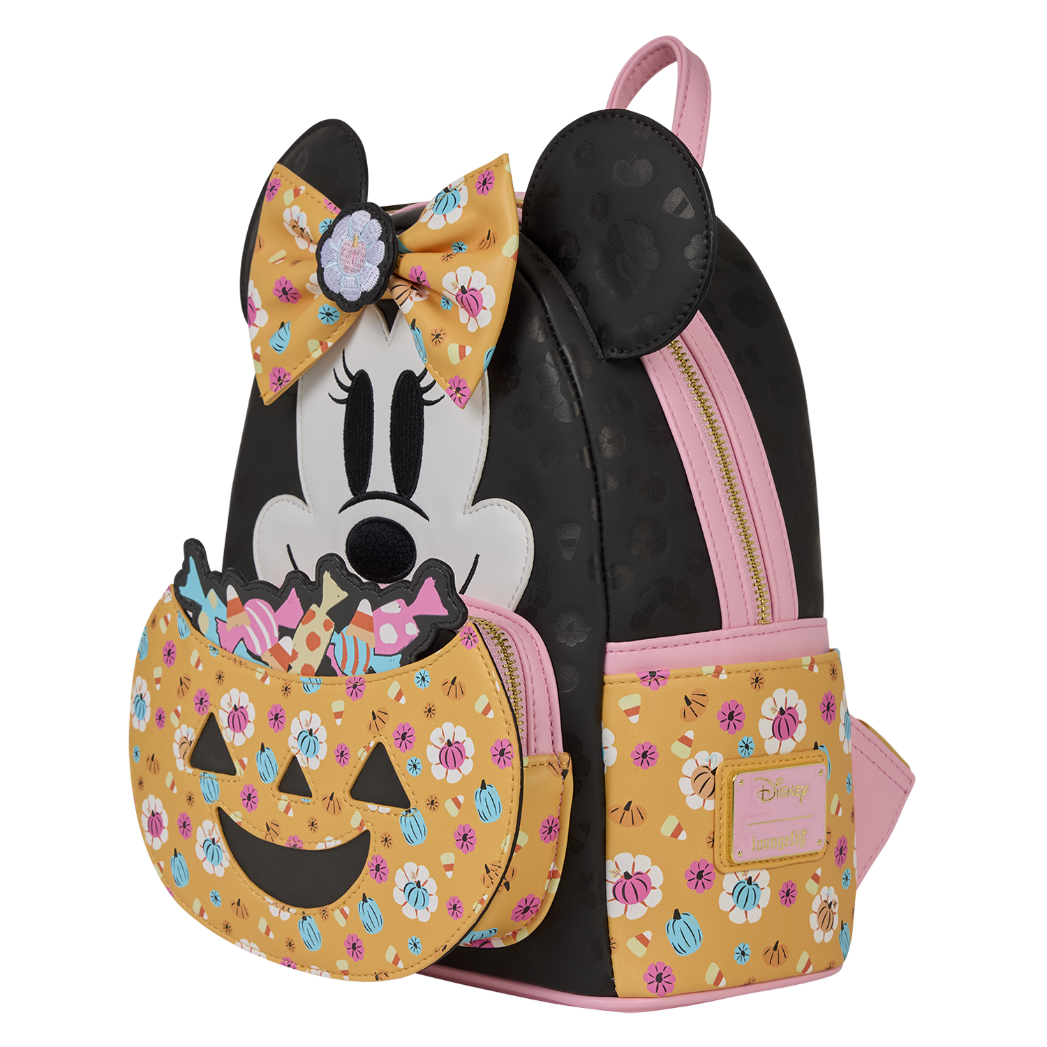 Minnie Mouse Cosplay Floral Pumpkin Glow Mini Backpack - Image 5