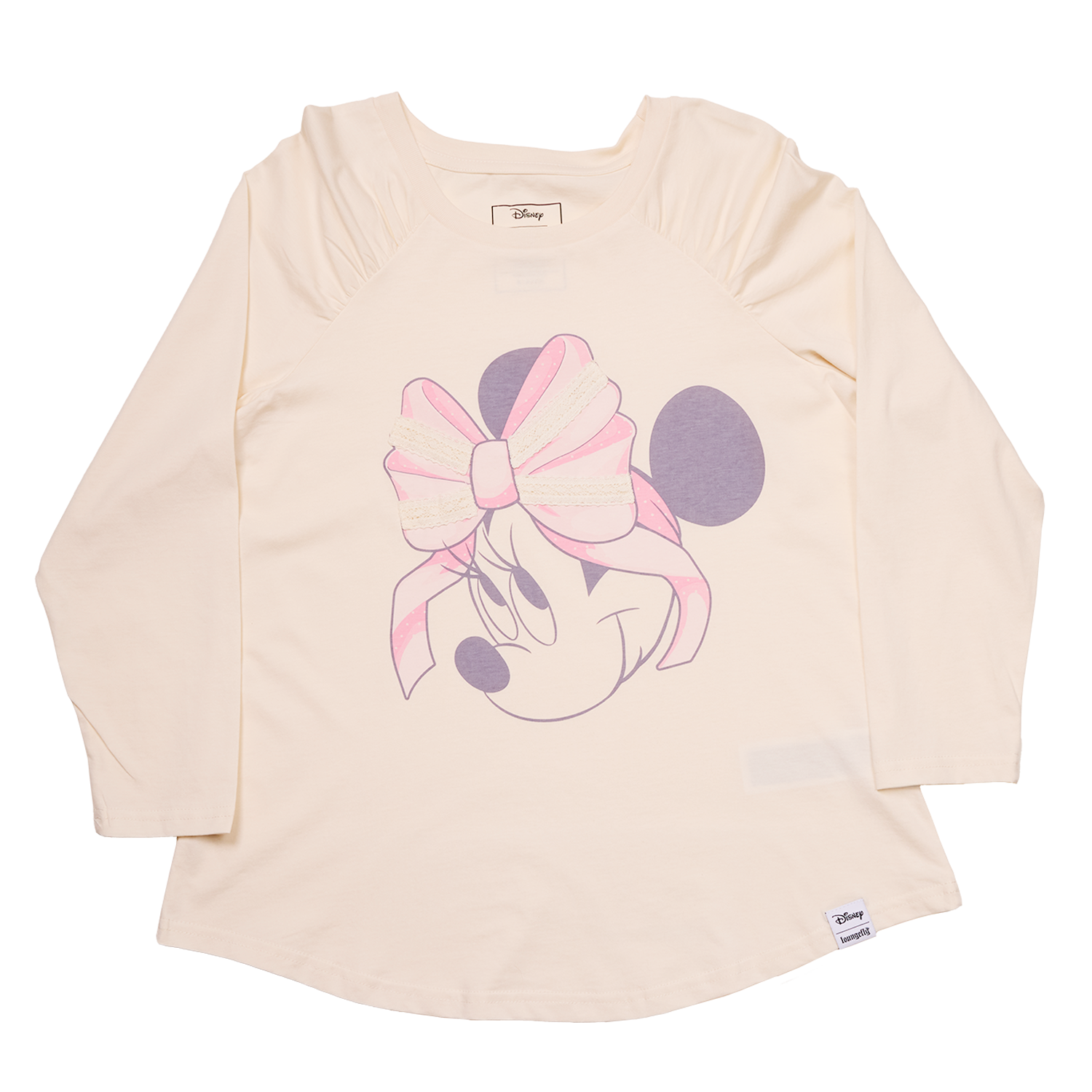Minnie Mouse Lace Detail Unisex Raglan Tee