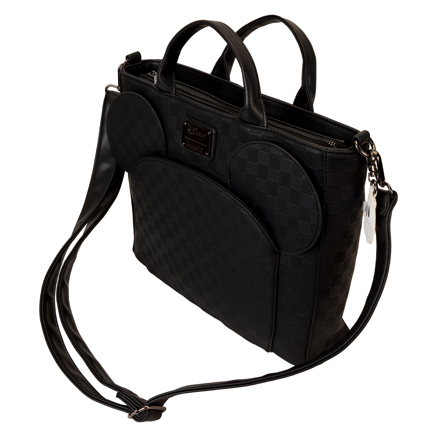 Mickey Mouse Checkered Texture Convertible Backpack & Tote Crossbody Bag - Image 4