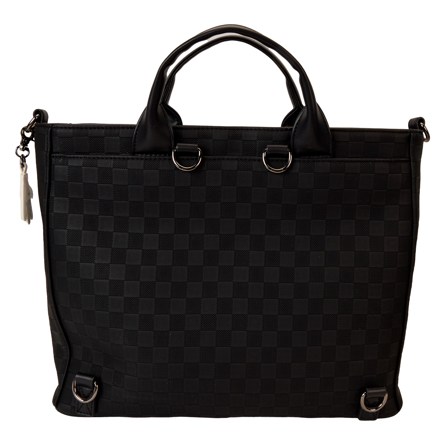 Mickey Mouse Checkered Texture Convertible Backpack & Tote Crossbody Bag - Image 6