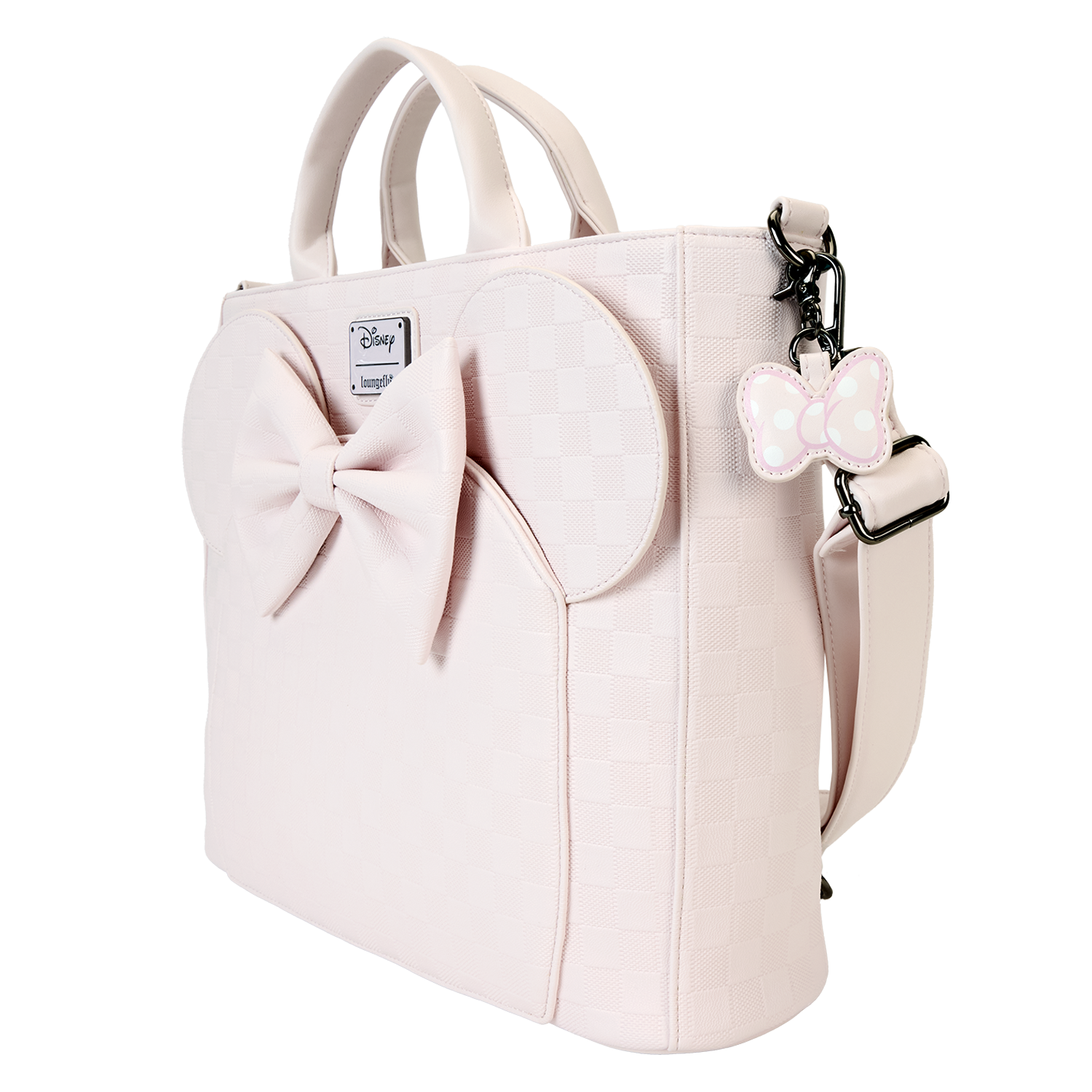 Minnie Mouse Checkered Texture Convertible Backpack & Tote Crossbody Bag - Image 3