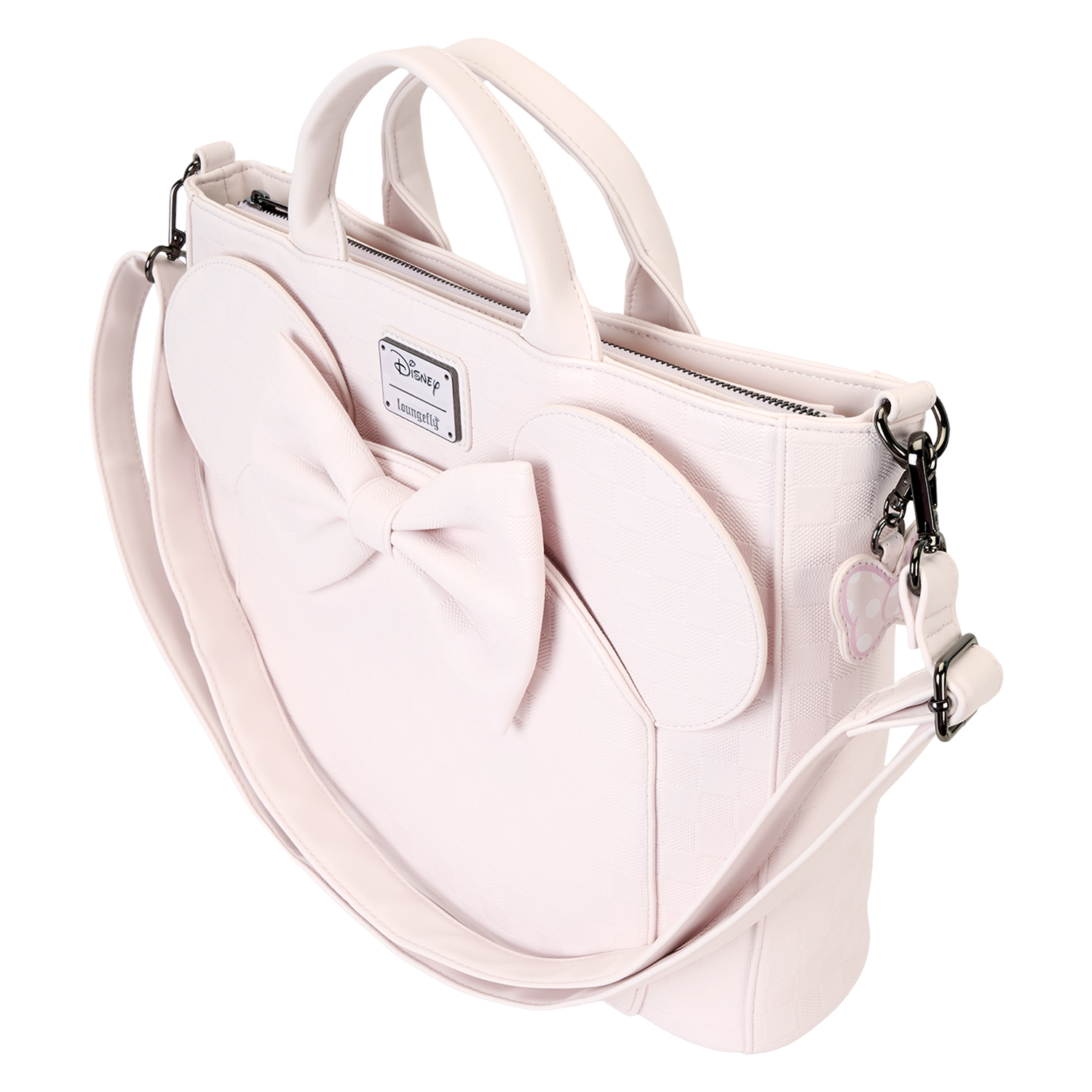 Minnie Mouse Checkered Texture Convertible Backpack & Tote Crossbody Bag - Image 4