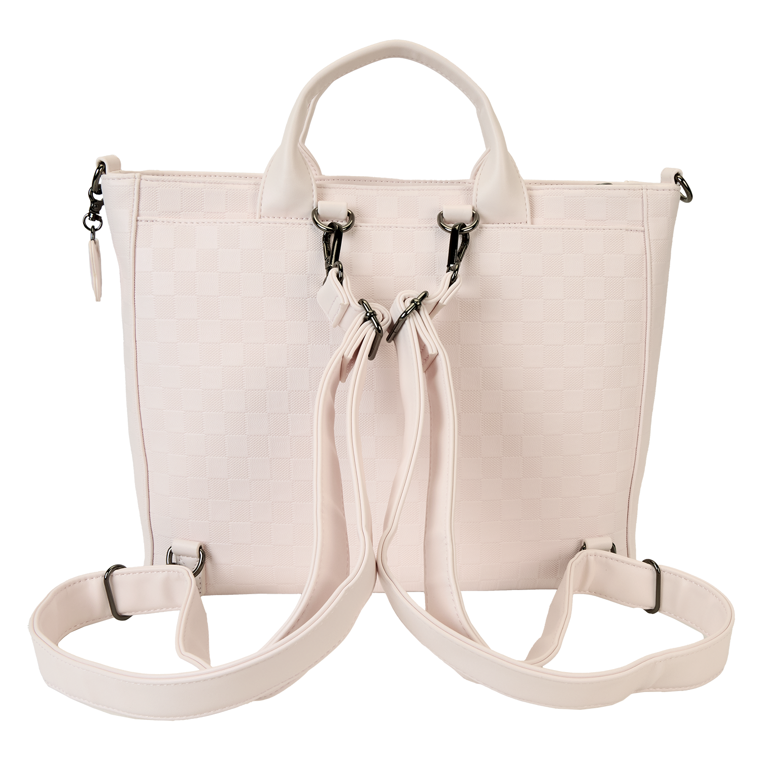 Minnie Mouse Checkered Texture Convertible Backpack & Tote Crossbody Bag - Image 5