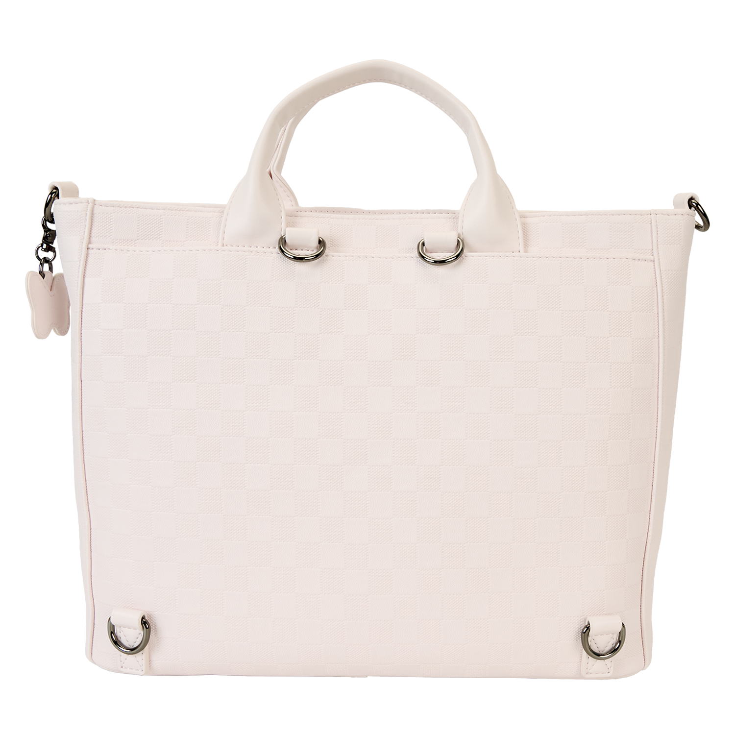 Minnie Mouse Checkered Texture Convertible Backpack & Tote Crossbody Bag - Image 6