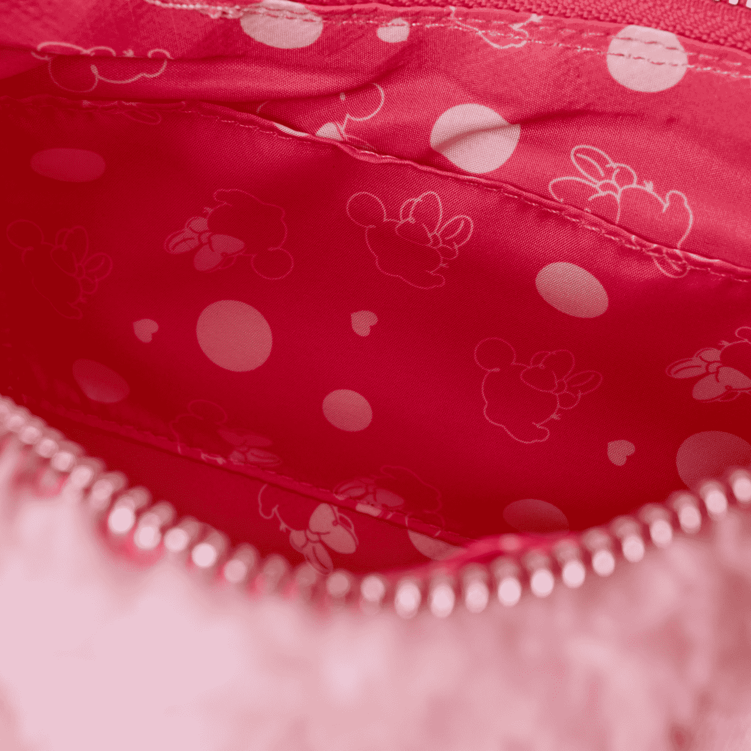 Minnie Mouse Exclusive Hearts Strawberry Scented Sherpa Crossbody Bag - Image 6