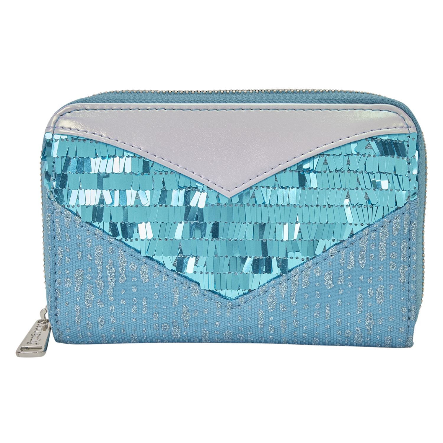 Frozen Elsa Glitter Sequin Cosplay Zip Around Wallet