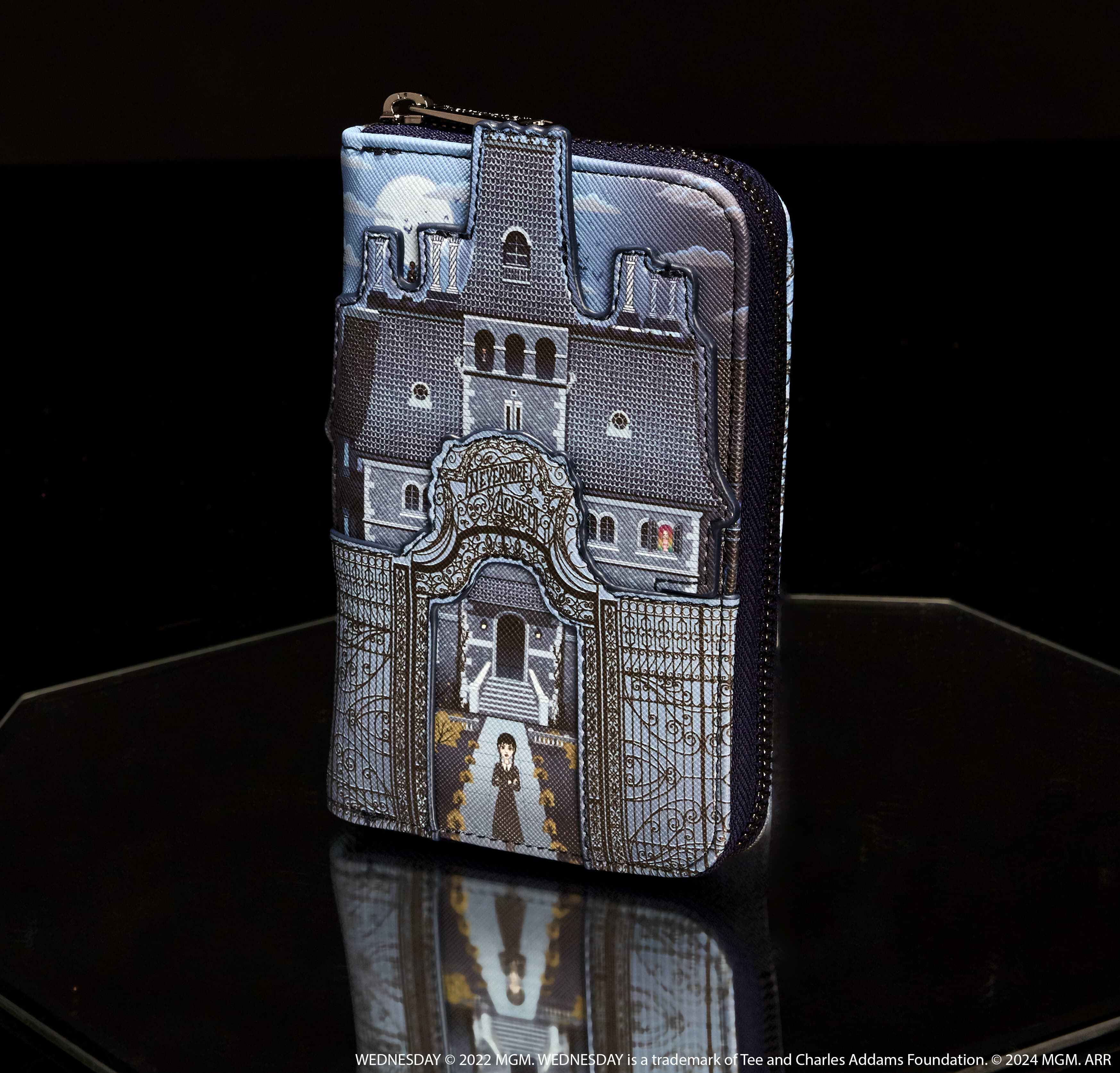 Wednesday Nevermore Academy Castle Zip Around Wallet - Image 2