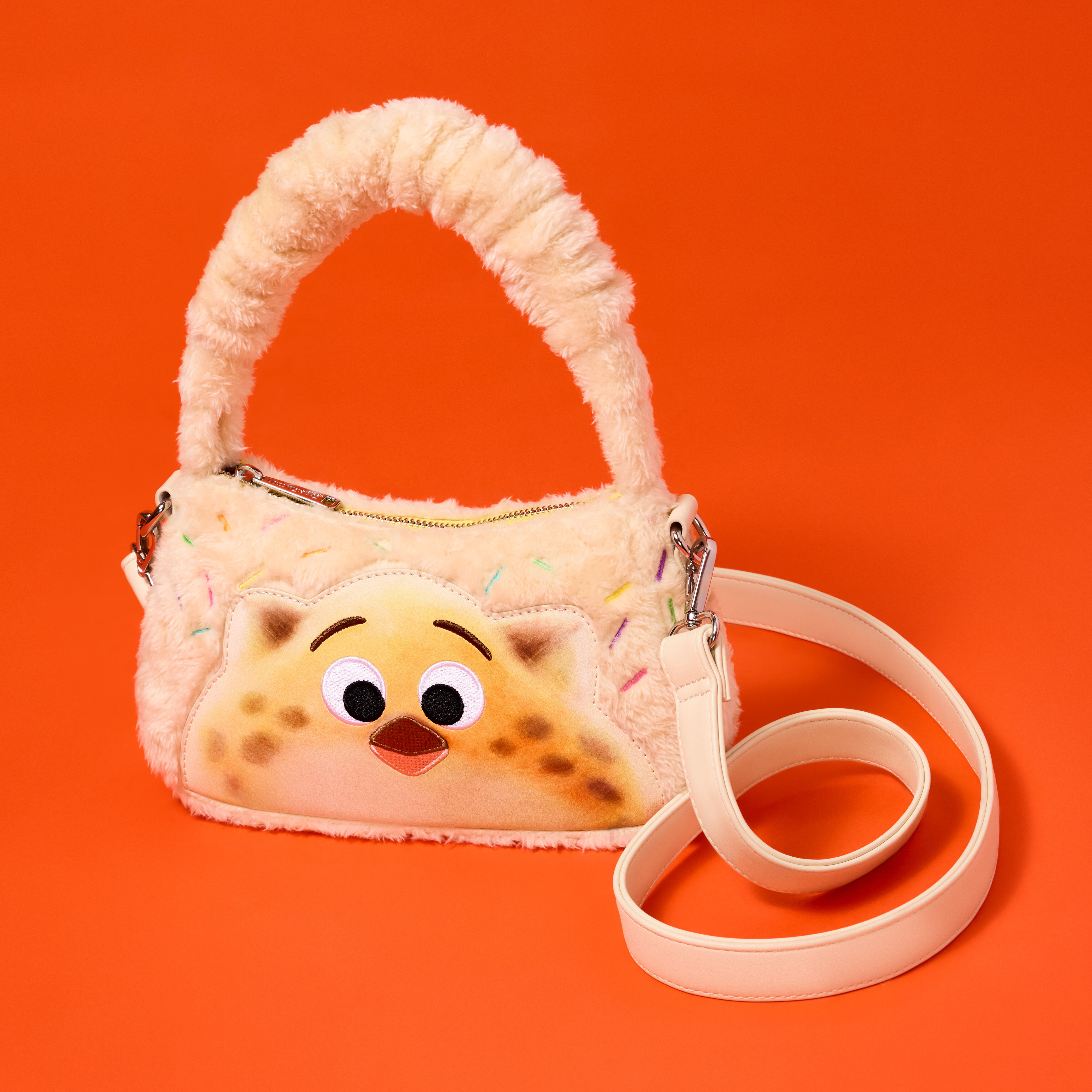 Zootopia 2 Officer Clawhauser Cotton Candy Plush Cosplay Crossbody Bag - Image 2